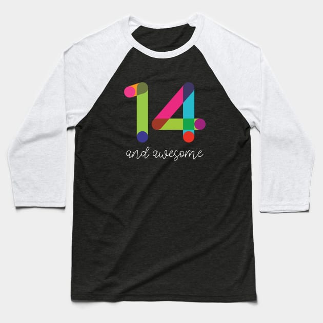14 and Awesome Baseball T-Shirt by VicEllisArt